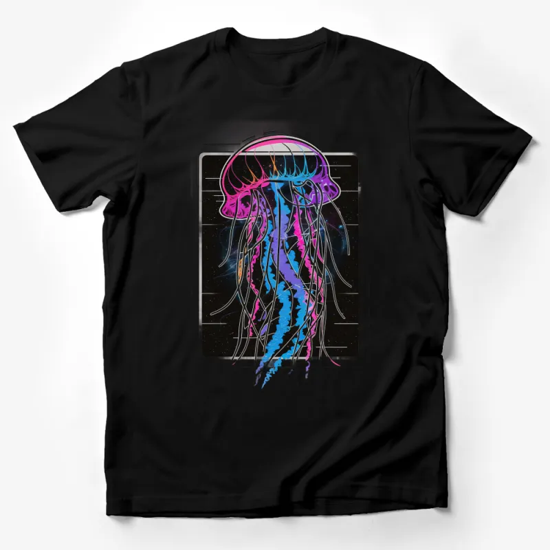 Space Jellyfish T-Shirt, Colorful Galactic Jellyfish Art Tee, Unisex Cosmic Jellyfish Top, Outer Space Aesthetic Clothing Male T-Shirt