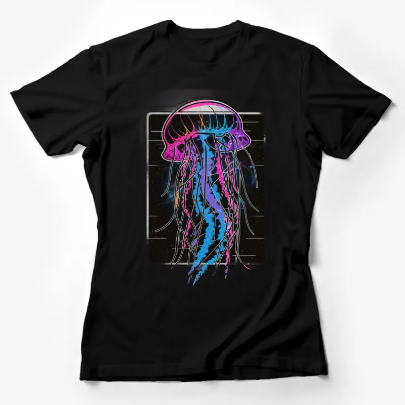 Space Jellyfish T-Shirt, Colorful Galactic Jellyfish Art Tee, Unisex Cosmic Jellyfish Top, Outer Space Aesthetic Clothing Female T-Shirt