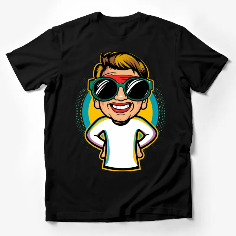 Cool Sunglasses Cartoon Character T-Shirt, Graphic Tee for Summer, Casual Street Style Shirt, Unisex Fashion Male T-Shirt