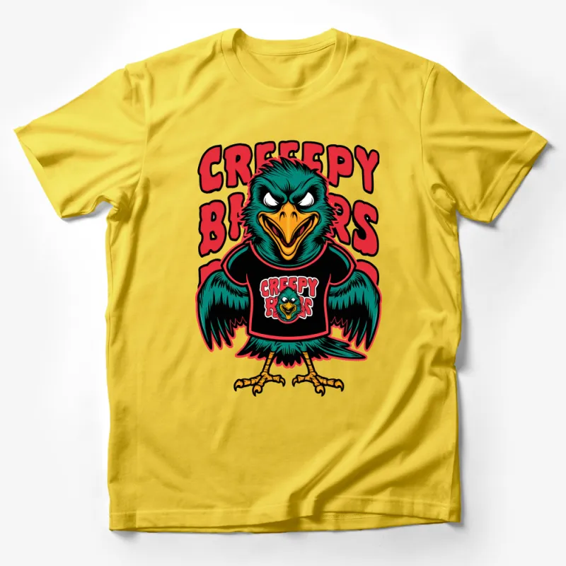 Vintage Creepy Birds Graphic Tee, Cool Retro Bird Illustration T-Shirt, Unisex Casual Streetwear Male T-Shirt