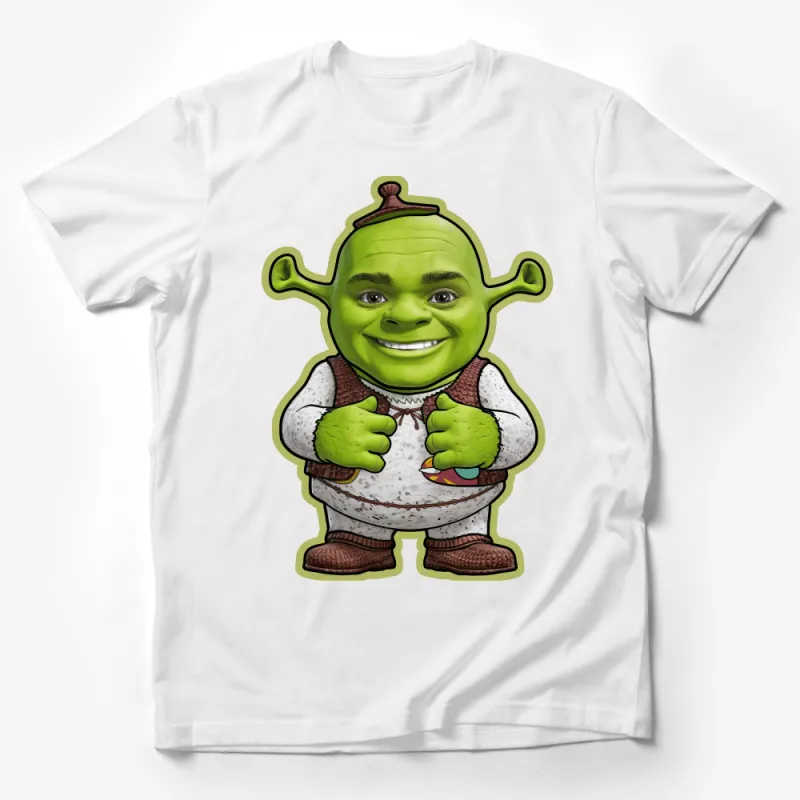 Whimsical Green Ogre Graphic Tee, Funny Fairy Tale Character Shirt, Unisex Casual T-Shirt for Fans Male T-Shirt