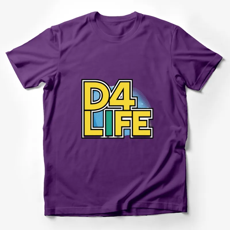 Retro Style D4 Life Graphic T-Shirt, Bold Typography Tee, Casual Streetwear, Unisex Fashion Top, Vintage-Inspired Shirt Design Male T-Shirt