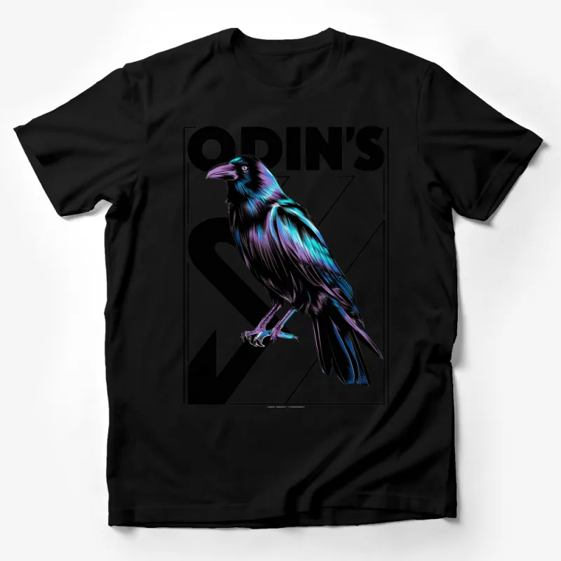 Odin's Raven T-Shirt, Norse Mythology Bird Tee, Vibrant Huginn Graphic Shirt, Unisex Male T-Shirt