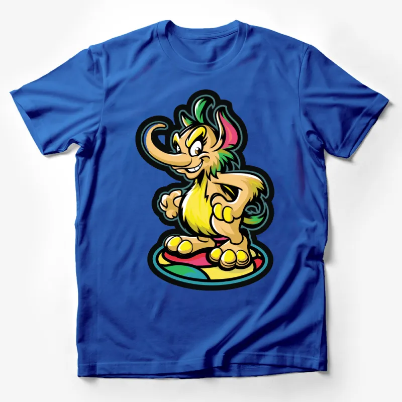 Funky Cartoon Character T-Shirt, Quirky Animal Tee, Colorful Unique Graphic Shirt, Casual Wear Male T-Shirt