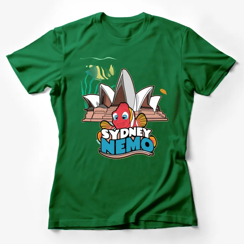 Sydney Opera House Nemo Themed T-Shirt, Kids Animation Inspired Graphic Tee, Unisex Cartoon Fish Shirt, Australia Souvenir Top Female T-Shirt