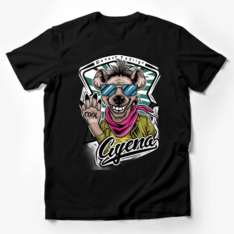 Cool Hyena with Sunglasses Graphic Tee, Safari Animal Lover Shirt, Unisex Casual Streetwear Top, Hipster Wild Life T-Shirt Male T-Shirt