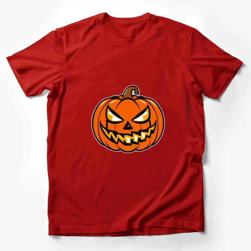 Spooky Halloween Pumpkin Face T-Shirt, Unisex Jack-O-Lantern Shirt, Fall Season Tee, October Holiday Apparel, Casual Wear Male T-Shirt