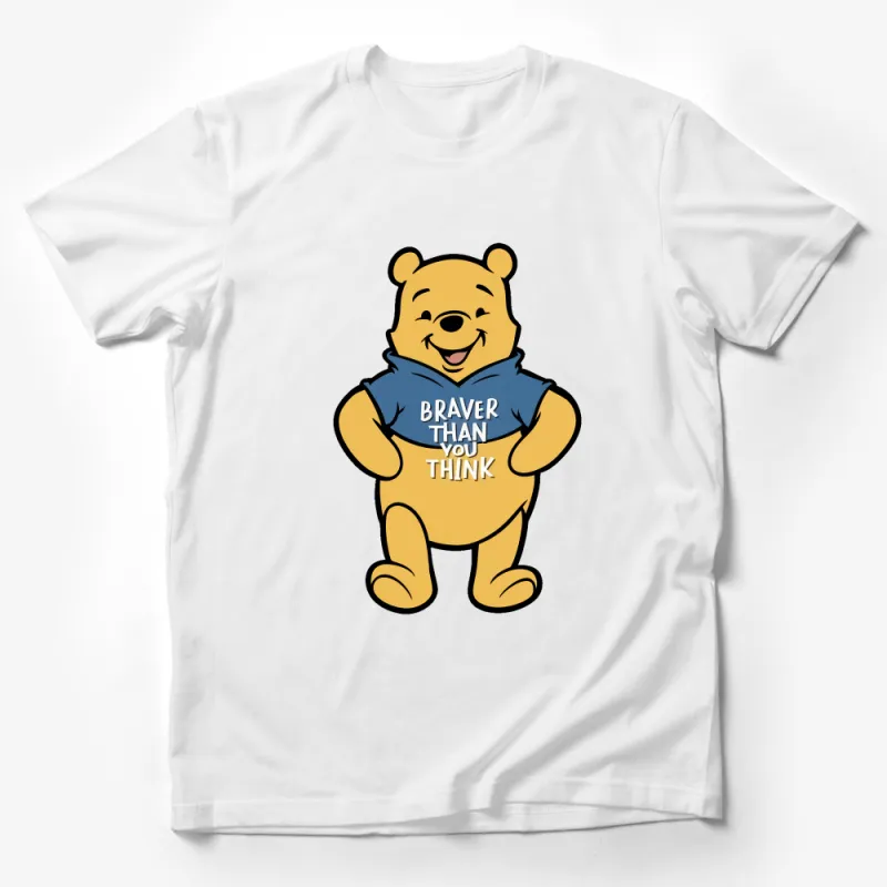 Inspirational Quote T-Shirt, Braver Than You Think Bear Graphic Tee, Unisex Adult and Kids Sizes Male T-Shirt