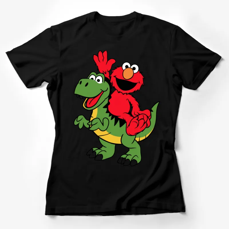 Kids Friendly Dinosaur and Monster Graphic T-Shirt, Cute Cartoon Characters Tee, Unisex Children's Clothing, Vibrant Colorful Shirt Female T-Shirt