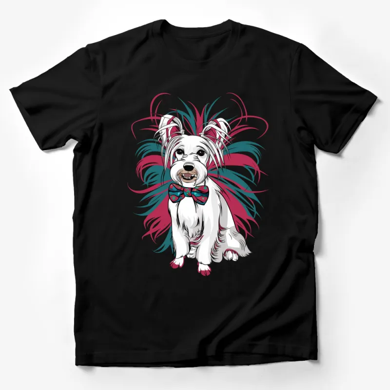 Whimsical Dog T-Shirt with Colorful Illustration, Cute Pet Graphic Tee, Animal Lover Gift, Unisex Adult Clothing, Fun Dog Lover Top Male T-Shirt