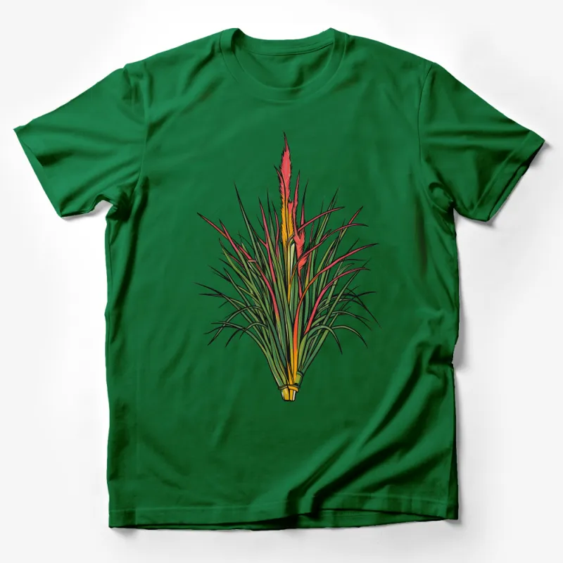 Tropical Plant Graphic T-Shirt, Colorful Nature Illustration Tees, Unisex Botanical Shirt, Casual Summer Clothing, Gift for Plant Lovers Male T-Shirt