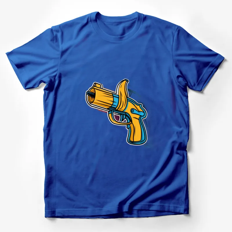 Unique Banana Gun Design T-Shirt, Funky Fruit Art Tee, Colorful Quirky Graphic Shirt, unisex Fashion Top Male T-Shirt