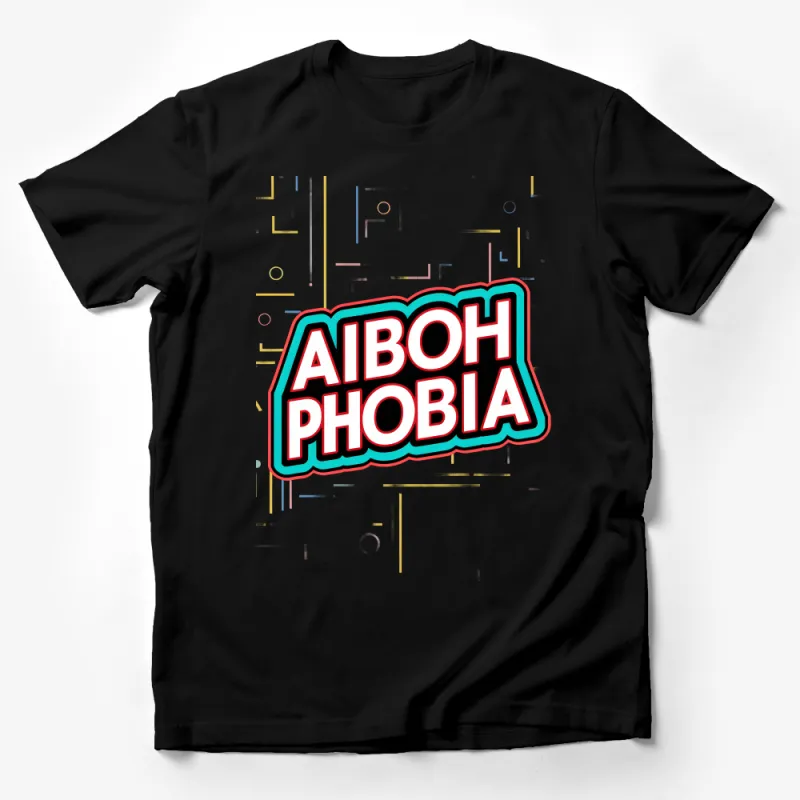 Unique Aibohphobia Themed T-Shirt, Funny Geek Humor Tee, Unisex Graphic Shirt, Trendy Text Design Top, Casual Wear Gift Male T-Shirt