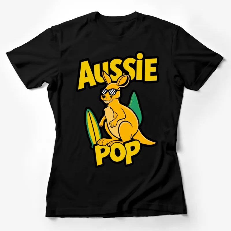 Aussie Pop Kangaroo T-Shirt, Cute Kangaroo with Sunglasses and Surfboard, Unisex Summer Tee, Australian Animal Shirt for Beach Female T-Shirt