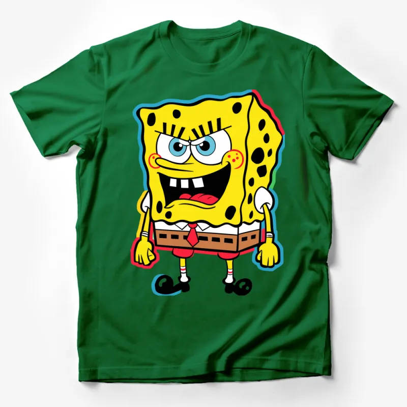 Sponge Character Cartoon T-Shirt, Funny Animated Yellow Tee, Casual Unisex Cotton Shirt, Gift for Cartoon Lovers, Birthday Present Male T-Shirt