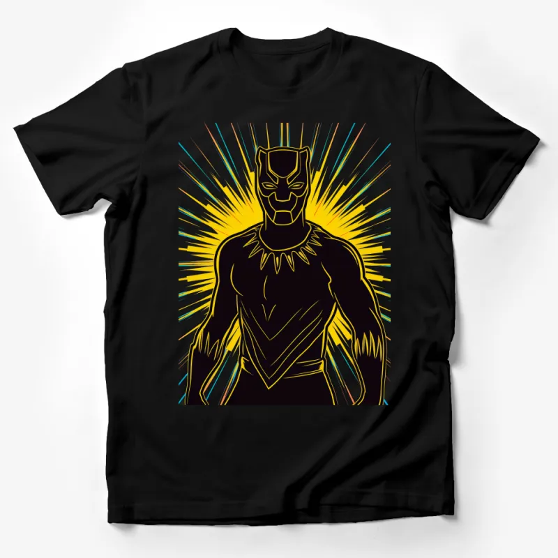 Superhero Silhouette Shirt, Comic Style Hero Tee, Vibrant Colorful Graphic T-Shirt, Casual Unisex Apparel, Unique Gift Idea Male T-Shirt