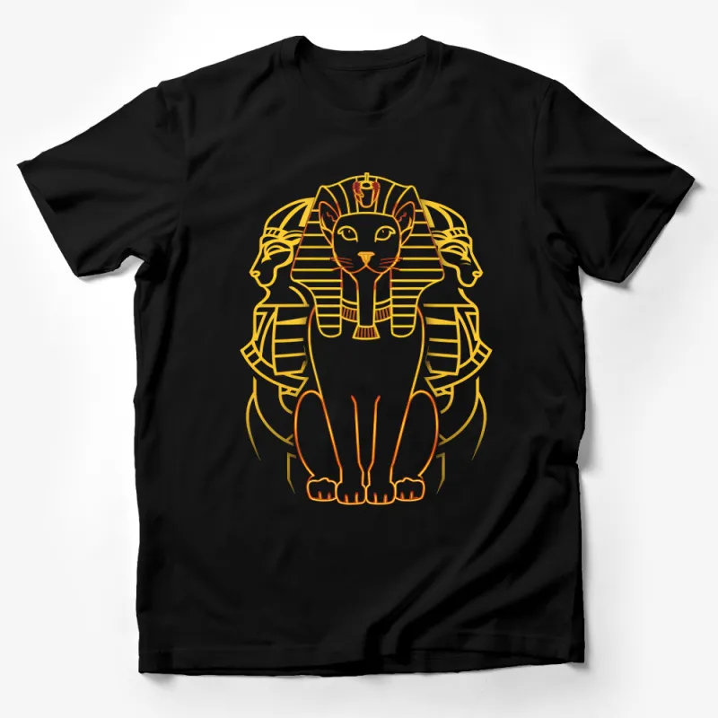 Ancient Egyptian Sphinx Cat Graphic T-Shirt, Unisex Cotton Tee, Mythical Creature Shirt, Egyptology Apparel Male T-Shirt