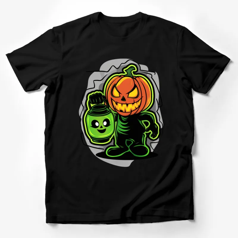 Halloween Pumpkin Skeleton T-Shirt, Spooky Jack-o'-Lantern Tee, Unisex Graphic Halloween Shirt, Trick or Treat Costume Top Male T-Shirt