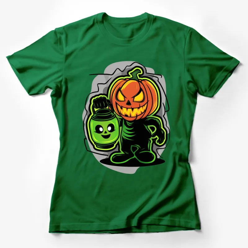 Halloween Pumpkin Skeleton T-Shirt, Spooky Jack-o'-Lantern Tee, Unisex Graphic Halloween Shirt, Trick or Treat Costume Top Female T-Shirt