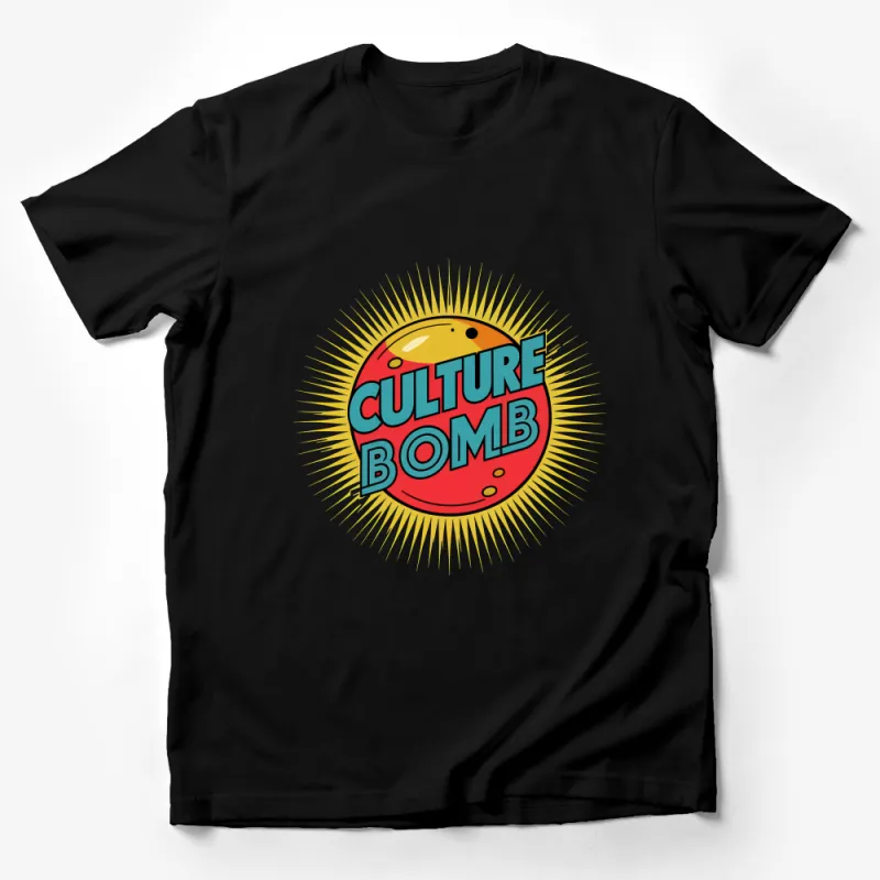 Retro Culture Bomb Graphic Tee, Vintage Style Bright Statement T-Shirt, Unisex Fashion Shirt, Trendy Pop Culture Top Male T-Shirt