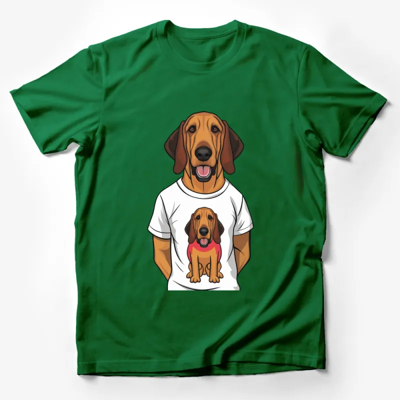 Cute Dog Graphic Tee, Adorable Pet Lover Shirt, Unisex Animal Illustration Top, Casual Wear Male T-Shirt