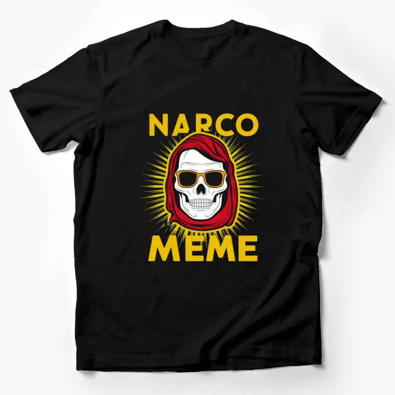 Narco Meme Skull T-Shirt, Bold Graphic Tee, Urban Streetwear Clothing, Unisex Fashion Top Male T-Shirt