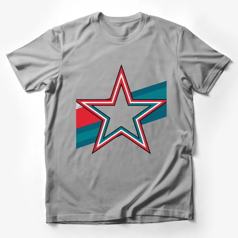 Patriotic Star Graphic T-Shirt, Unisex Red White Blue Tee, Casual Independence Day Shirt, Fourth of July Apparel, Trendy Star Design Top Male T-Shirt