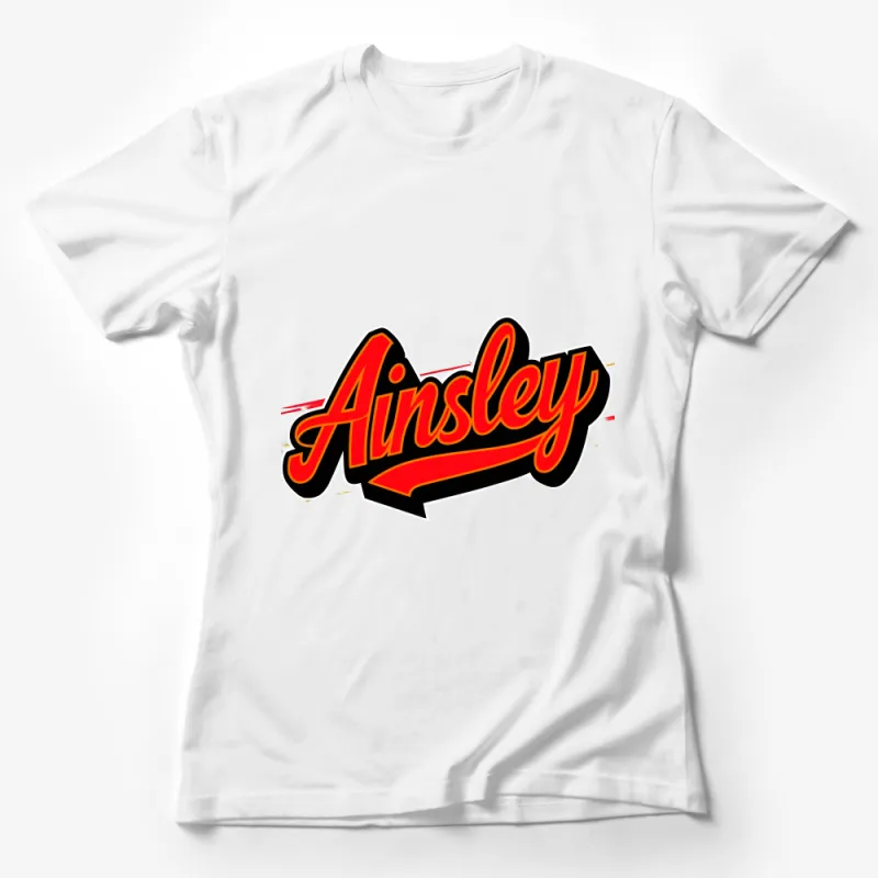 Retro Ainsley Name Design T-Shirt, Vintage Inspired Bold Unisex Tee, Casual Custom Style Graphic Shirt Female T-Shirt