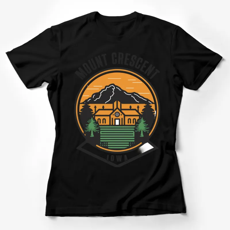 Mount Crescent Iowa Landscape T-Shirt, Nature Hiking Graphic Tee, Outdoor Adventure Apparel, Unisex Cotton Shirt Female T-Shirt