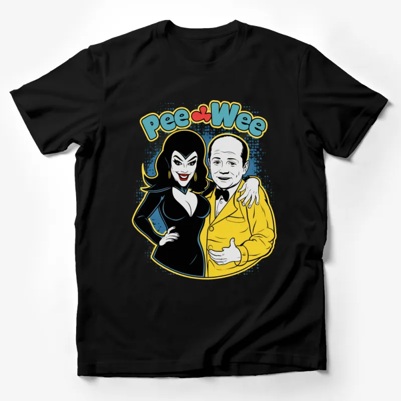 Retro Cartoon Couple Tee, Vintage Inspired Graphic T-Shirt, Nostalgic 90s TV Show Characters Shirt, Unisex Casual Top Male T-Shirt