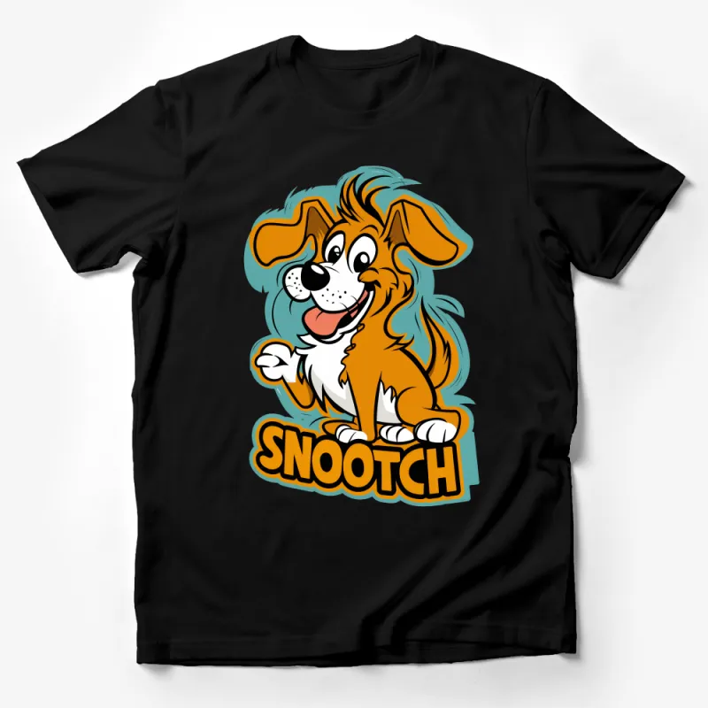 Cute Cartoon Dog T-Shirt, Colorful Puppy Graphic Tee, Unisex Kids and Adult Casual Wear, Fun Animal Design Shirt, SNOOTCH Male T-Shirt