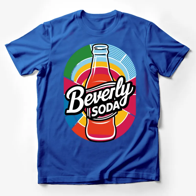 Retro Beverly Soda T-Shirt, Colorful Vintage Beverage Logo, Unisex Casual Top, Soft Drink Graphic Tee, Unique Gift Idea Male T-Shirt