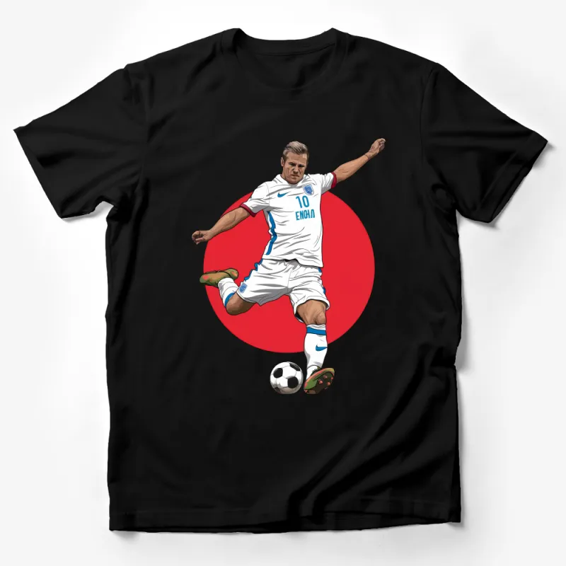 Men's Soccer Player T-Shirt, England Team Sports Tee, Football Graphic Shirt, Athletic Casual Wear, Gift for Soccer Fans Male T-Shirt