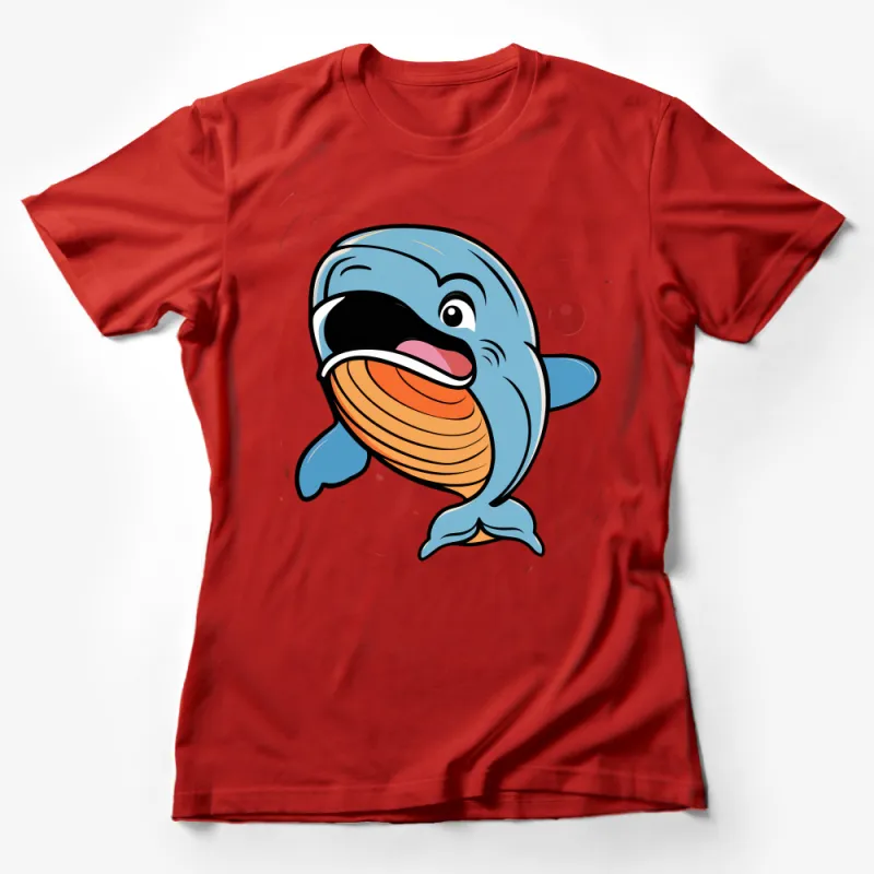 Cute Smiling Whale Cartoon T-Shirt, Unisex Ocean Creature Tee, Kids Friendly Animal Graphic Shirt, Fun Sea Life Top, Gift Idea Female T-Shirt