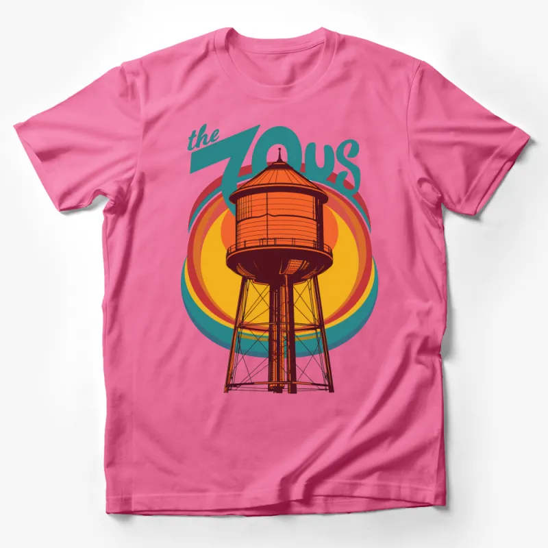 Vintage Water Tower T-Shirt, Retro 70s Inspired Graphic Tee, Urban Architectural Landmark Shirt, Unisex Adult Clothing Male T-Shirt