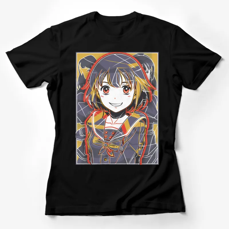 Anime Girl T-Shirt, Colorful Manga Art Tee, Casual Otaku Fashion, Unisex Graphic Shirt, Vibrant Illustration Top, Unique Gift Idea Female T-Shirt