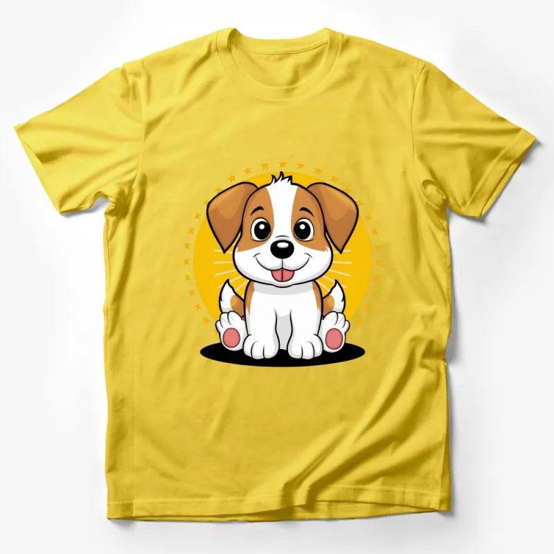 Adorable Puppy Dog Cartoon T-Shirt, Cute Animal Graphic Tee, Unisex Casual Clothing, Pet Lover Gift, Soft Cotton Shirt Male T-Shirt