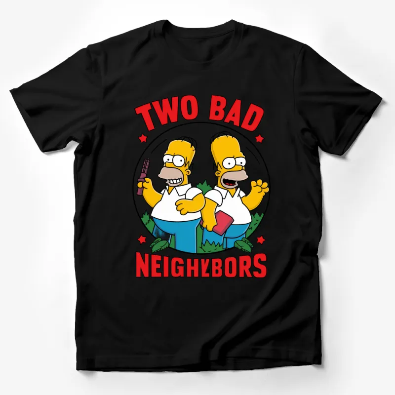 Funny Cartoon Duo T-Shirt, Humorous Neighbor Graphic Tee, Casual Unisex Shirt, Pop Culture Inspired Apparel, Gift for TV Show Fans Male T-Shirt