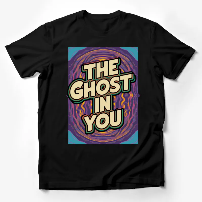 Retro Psychedelic T-Shirt, The Ghost In You Graphic Tee, Colorful Hippie Shirt, Vintage Style Casual Wear for All Male T-Shirt