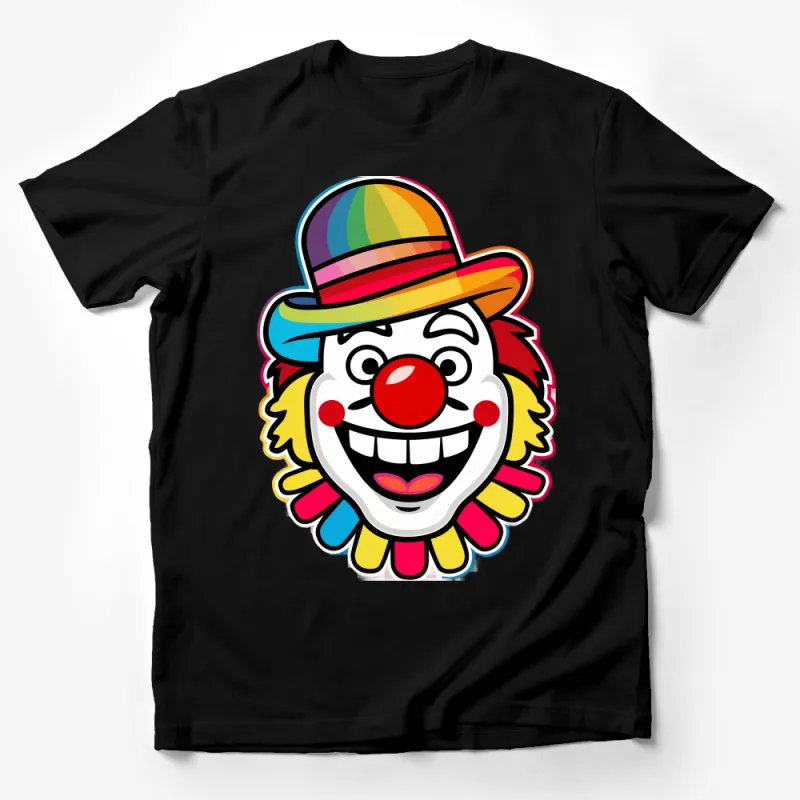 Colorful Clown Face T-Shirt, Funny Circus Tee, Unisex Casual Clown Graphic Shirt, Gift for Party Lovers, Vibrant Costume Top Male T-Shirt