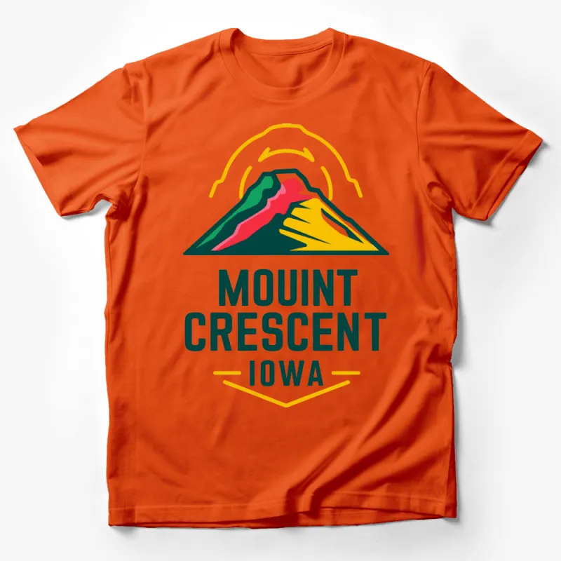 Iowa Mount Crescent Vintage Style T-Shirt, Retro Mountain Graphic Tee, Outdoor Adventure Shirt, Unisex Clothing Male T-Shirt