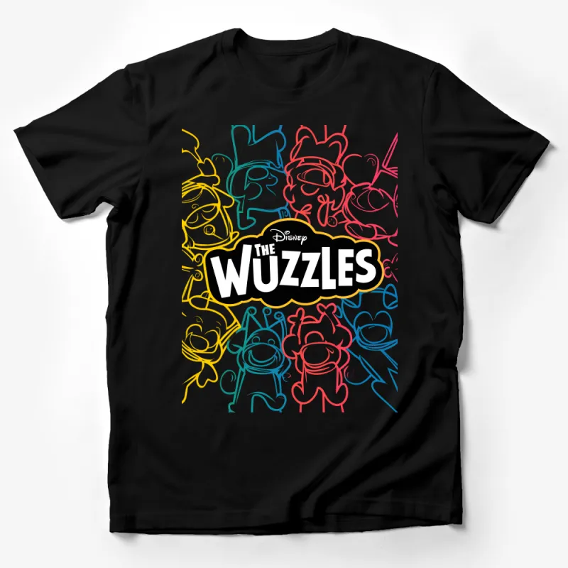 Vibrant Retro Wuzzles Cartoon Graphic Tee, Unisex 80s Nostalgic Show T-Shirt, Colorful Male T-Shirt