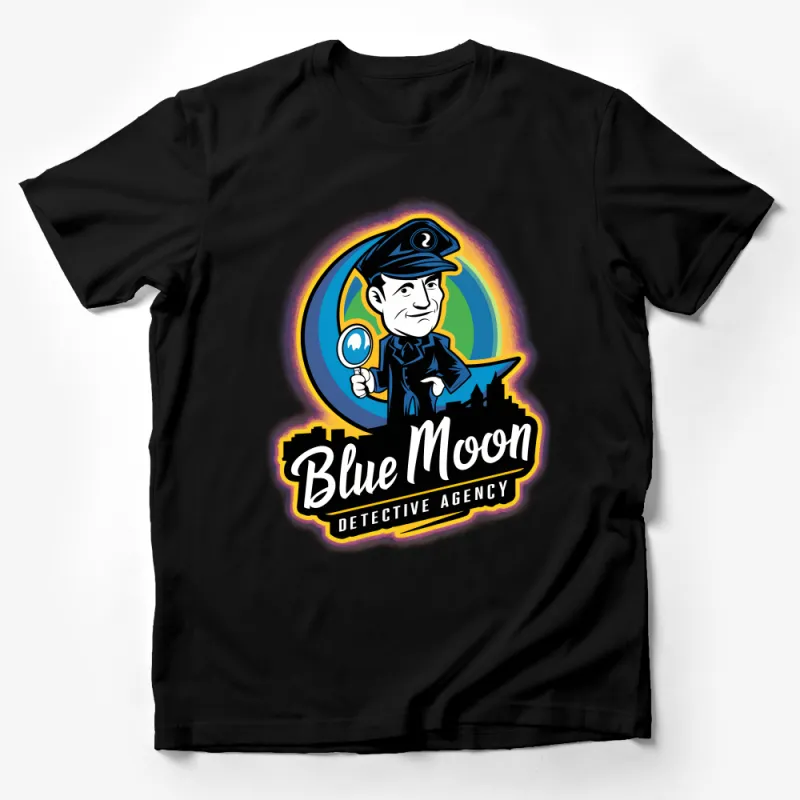 Blue Moon Detective Agency Vintage Style T-Shirt, Quirky Detective Retro Graphic Tee, Unique Gift for Mystery Lovers Male T-Shirt