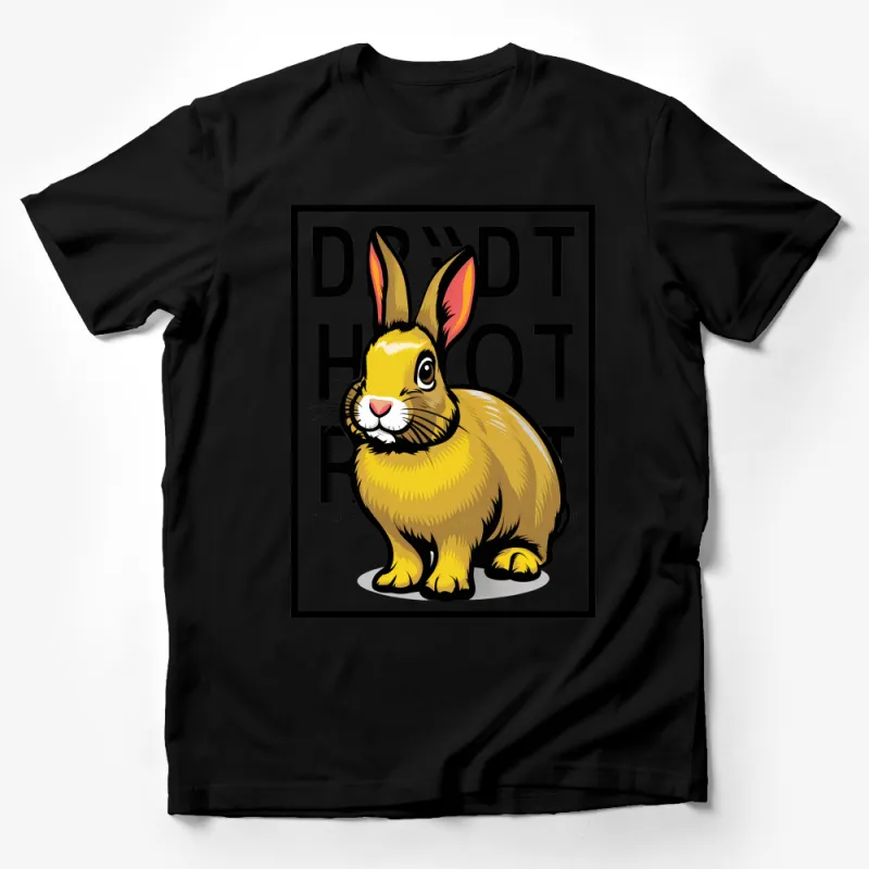 Unique Bunny Graphic Tee with Bold Lettering, Perfect for Rabbit Lovers Everywhere Male T-Shirt