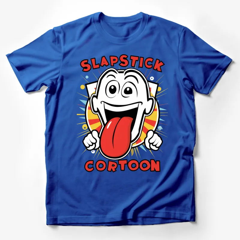 Cartoon Face T-Shirt, Funny Slapstick Comedy Tee, Vibrant Graphic Casual Wear, Unisex Cotton Shirt for All Ages Male T-Shirt