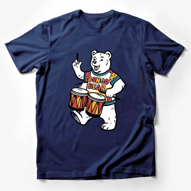 Bongo Bear T-Shirt, Cartoon Bear Drummer Tee, Colorful Kids and Adults Shirt, Music Lovers Gift, Unisex Graphic Tee Male T-Shirt