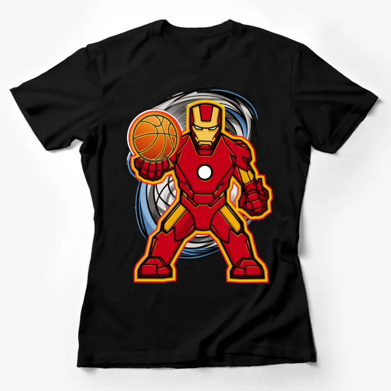 Superhero Basketball Player Graphic Tee, Comic-Inspired Sports Fan T-Shirt Female T-Shirt