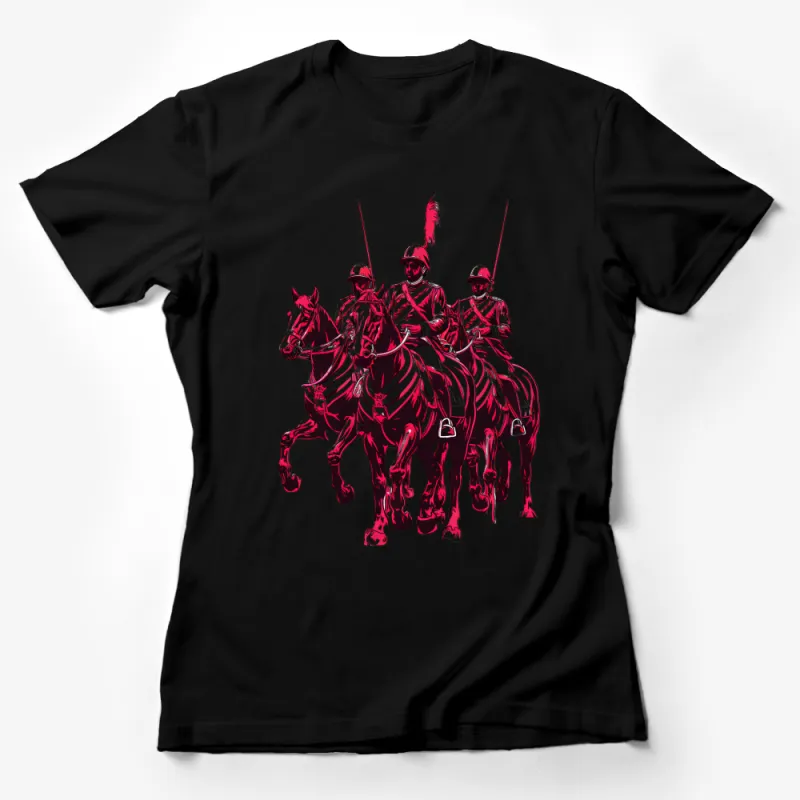 Medieval Knights on Horseback T-Shirt, Historical Armor Print, Unique Equestrian Graphic Tee, Unisex Cotton Shirt Female T-Shirt