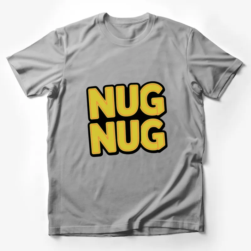 Funky Nug Nug Text Slogan T-Shirt, Bold Yellow and Black Graphic Tee, Casual Streetwear, Unisex Fashion Top, Unique Statement Shirt Male T-Shirt