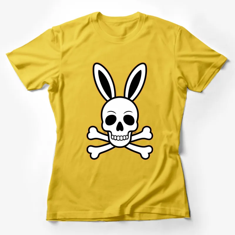 Bunny Skull and Crossbones T-Shirt, Cute yet Edgy Skull Graphic Tee, Unisex Casual Shirt, Gothic Rabbit Apparel, Unique Gift Idea Female T-Shirt